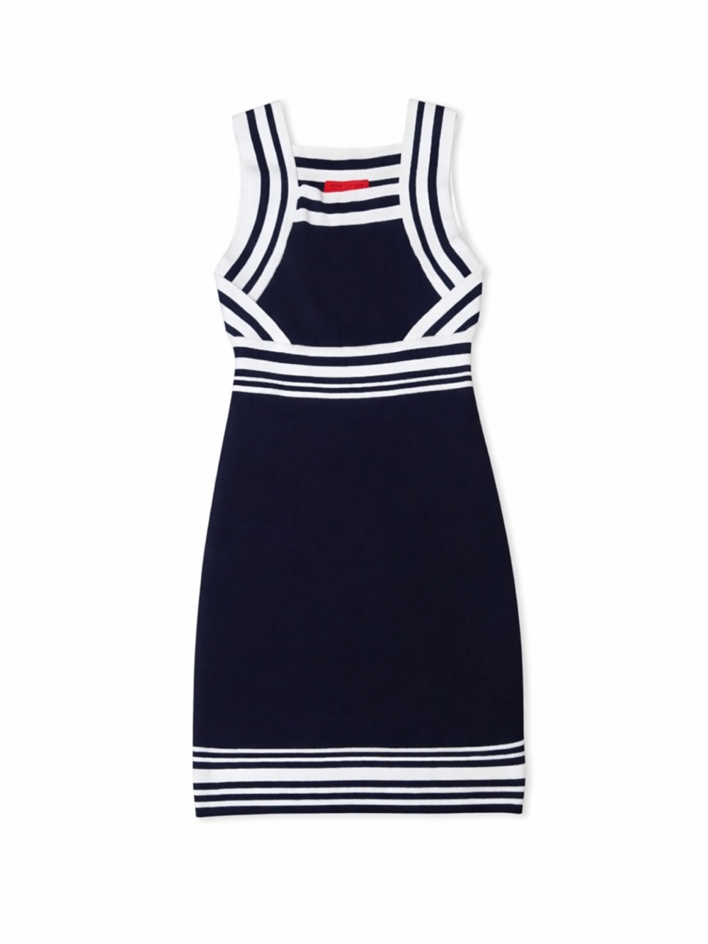 WOW Couture Navy and White Striped Knit Dress in Size Small - Picture 3 of 5